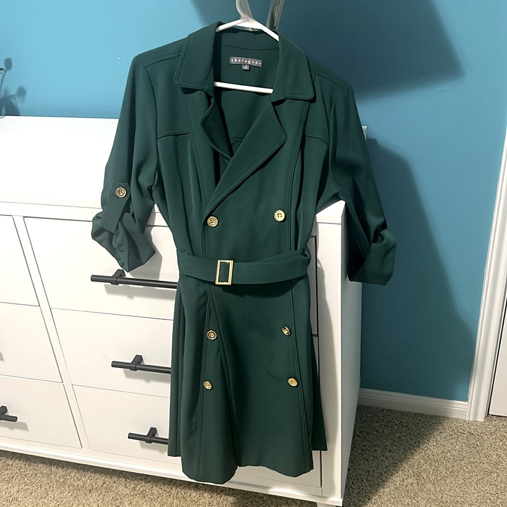 Green Trench Coat Dress